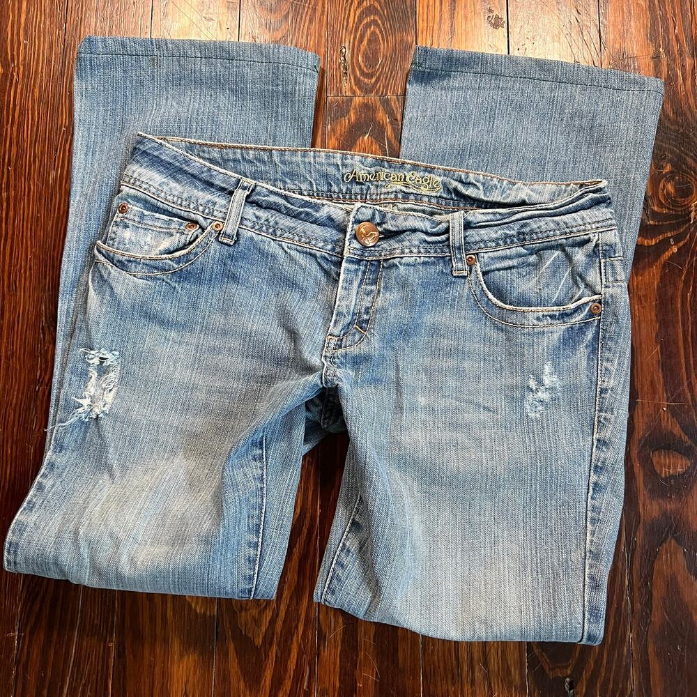 American Eagle 34 Y2K Jeans Blue Flare